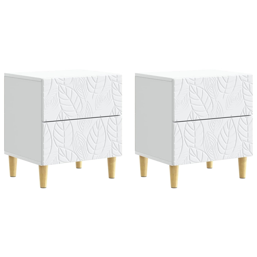 Comodino 2 pz Bianco 43 x 34,5 x 48 cm Legno ingegnerizzato 894986