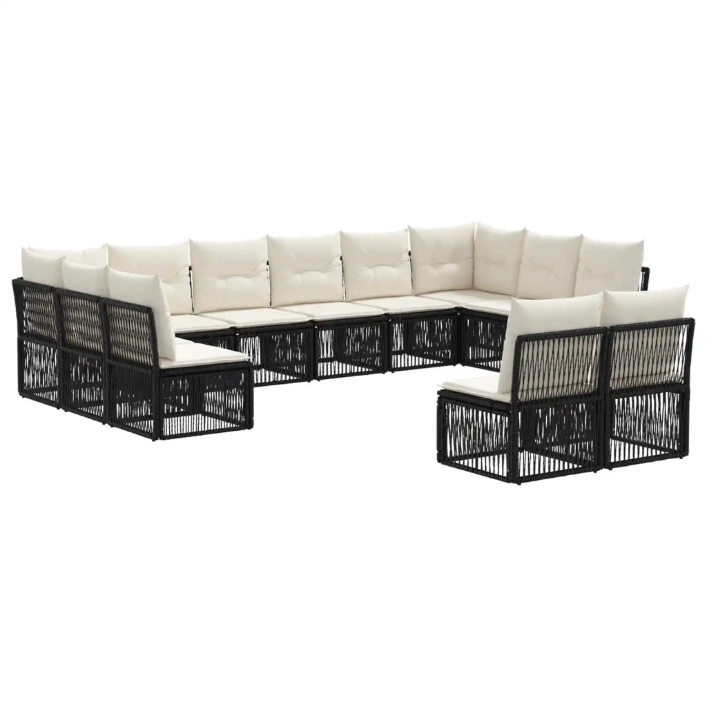 Set Divano da Giardino 12 pcs Nero polyrattan 3434380