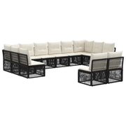 Set Divano da Giardino 12 pcs Nero polyrattan 3434380
