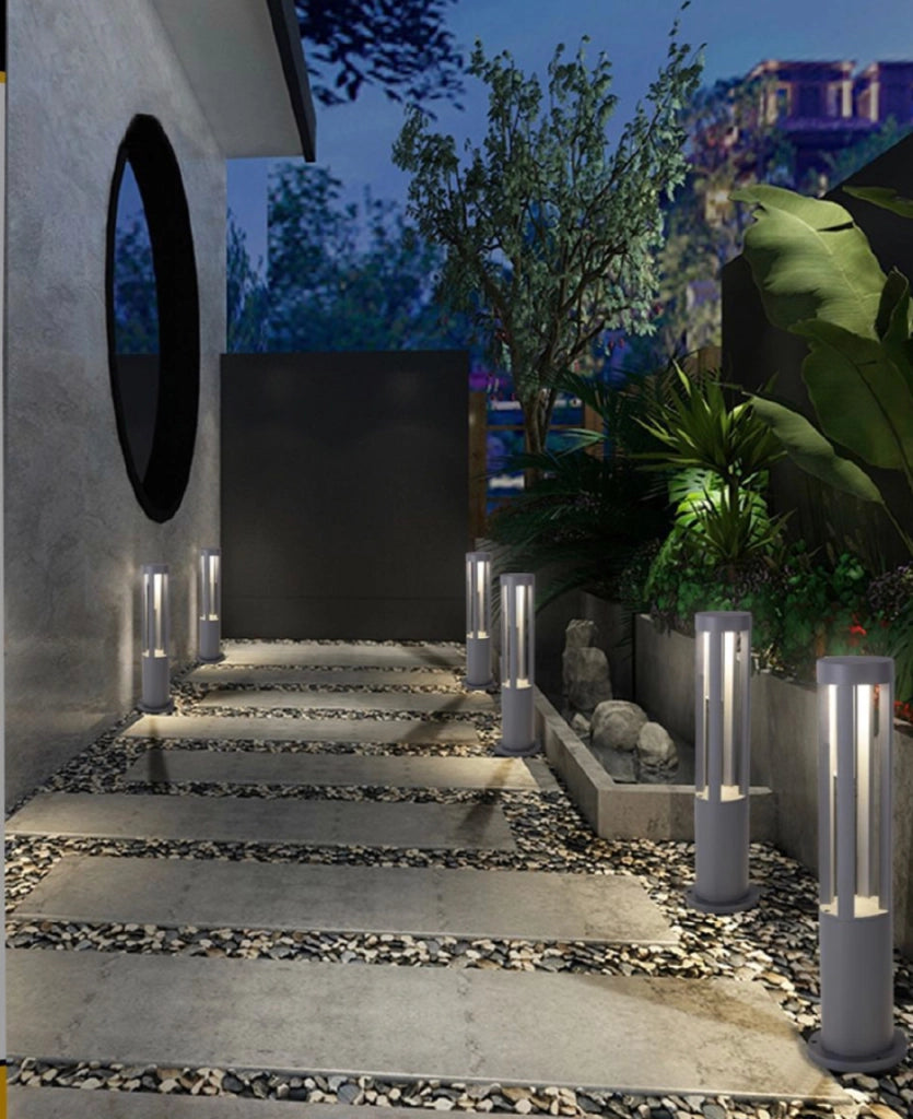 LAMPIONE PALO DA GIARDINO A LED IP65 ILLUMINAZIONE DA ESTERNO 15W GRIGIO PER DECORAZIONI PRATO VIALETTI LUCE BIANCA FREDDA