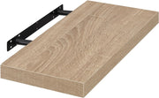 Mensola a Muro, Scaffale a Parete in Legno MDF, 50x22,9x3,8 cm, Quercia, Mensola Multiuso a Scomparsa Decorazione per Soggiorno, Camera da Letto, Salotto