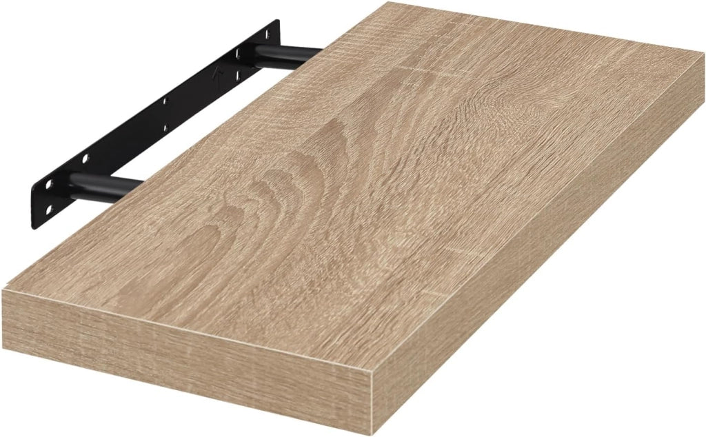 Mensola a Muro, Scaffale a Parete in Legno MDF, 50x22,9x3,8 cm, Quercia, Mensola Multiuso a Scomparsa Decorazione per Soggiorno, Camera da Letto, Salotto