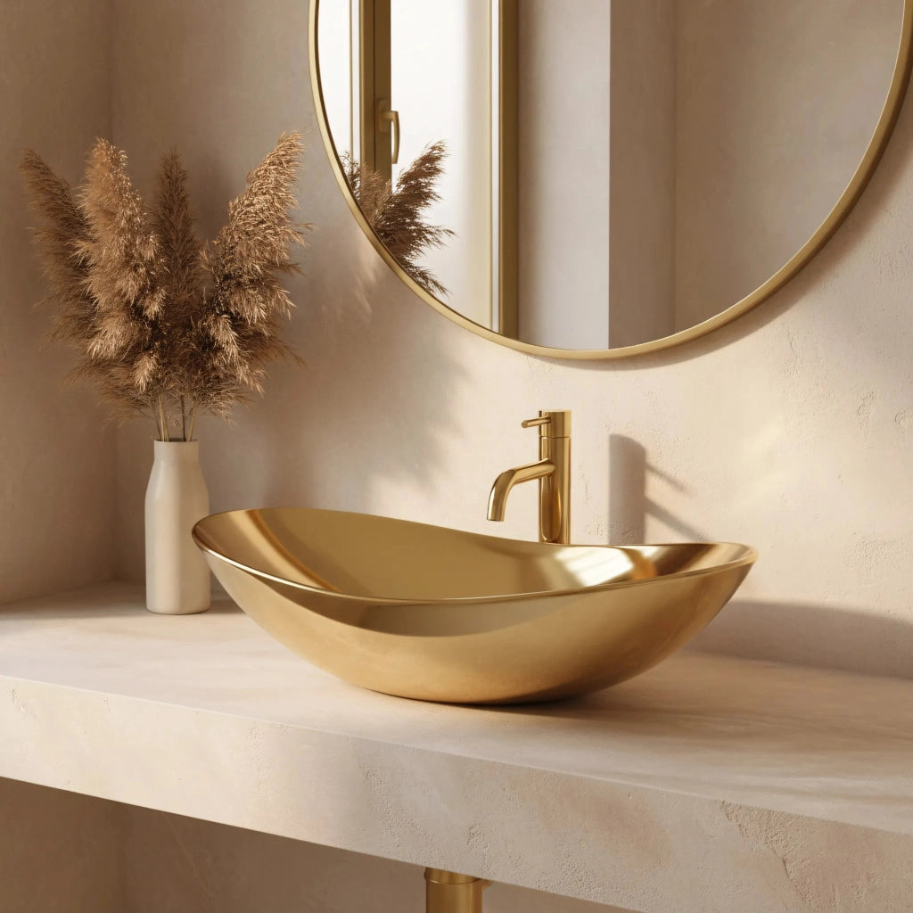 Lavabo Da Appoggio Rea Royal Gold