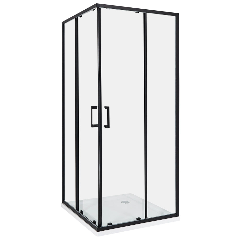 Box Doccia Vetro Temperato Telaio Alluminio Doppia Porta 80 x 80 x 185 cm design moderno