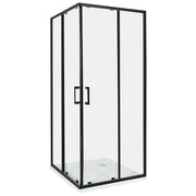 Box Doccia Vetro Temperato Telaio Alluminio Doppia Porta 80 x 80 x 185 cm design moderno