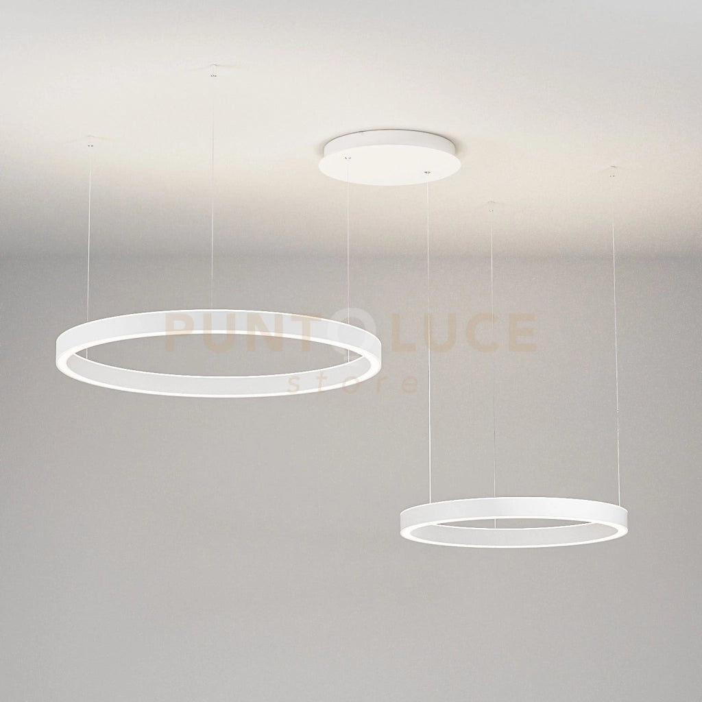 CRISEIDE SS/2D - SOSPENSIONE BIANCA A LED 3000K 4000LM 75W(35W+840W) DIMMERABILE