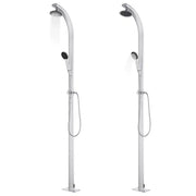 Doccia da Giardino con Base Marrone 220 cm in Alluminio CFW1868264