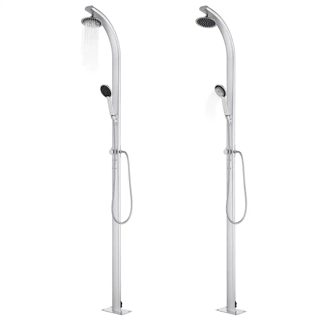 Doccia da Giardino con Base Marrone 220 cm in Alluminio CFW1868264