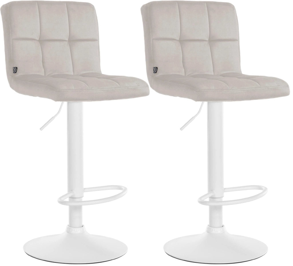 Set di 2 sgabelli da bar Perù velluto bianco 2