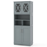Mobiletto da bagno 60 x 30 x 145 cm con 3 ripiani regolabili moderno e stabile in MDF grigio 20_0010276