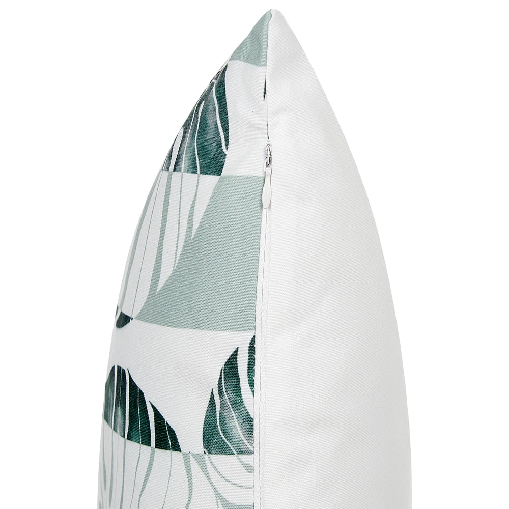 Set di 2 cuscini da giardino in tessuto di poliestere verde con motivo a strisce e foglie  45 x 45 cm esterni giardino elegante