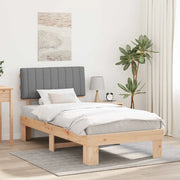 Letto con Testiera Rivestita Grigio chiaro 100 x 200 cm 877509