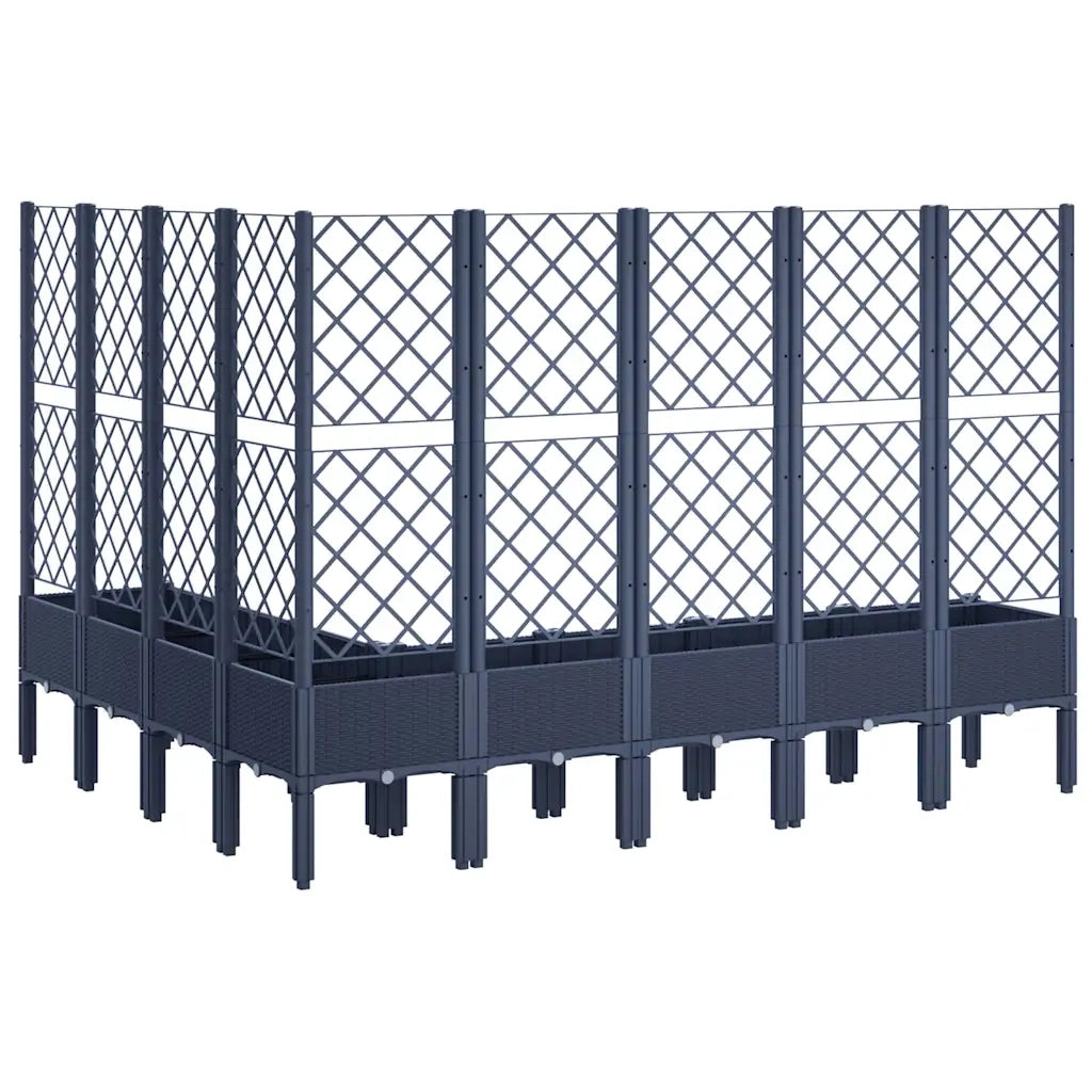 Fioriera Giardino con Traliccio Grigio Blu 200x160x142 cm PP 367941