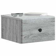 Set di 2 Comodini | Armadio da Notte | Mobiletto da notte a muro Grigio Sonoma 34,5 x 33 x 20 cm