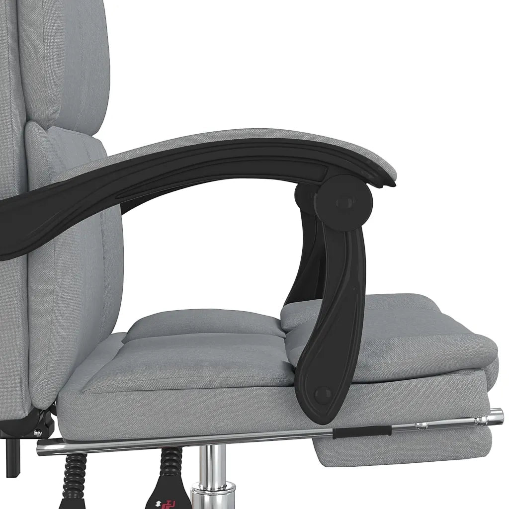 Poltrona | Sedia Relax da Ufficio Reclinabile Grigio Chiaro in Tessuto