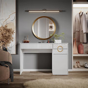 Vicco Tavolo da toeletta Adela, Bianco, 115 cm con 3 cassetti, Funziona anche come postazione di lavoro elegante