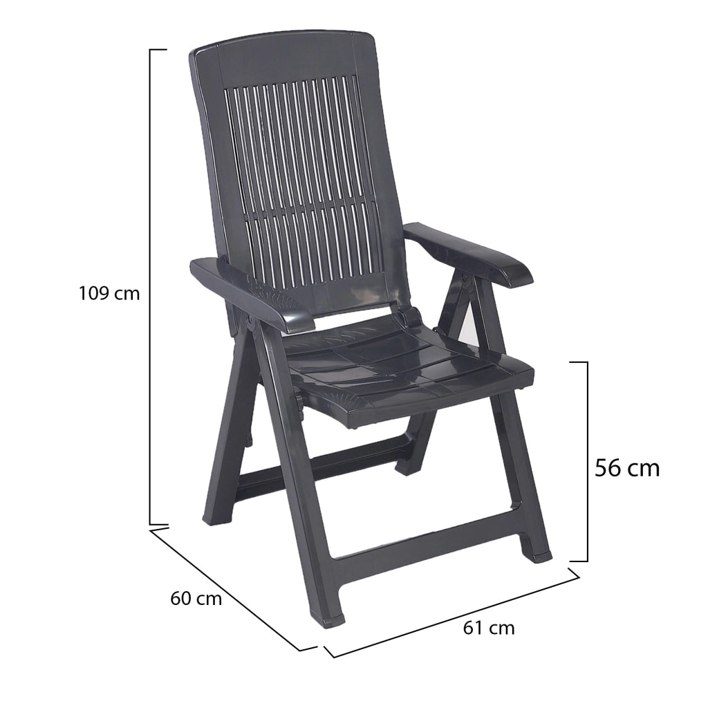 Dozier, Sedia da Esterno una Sedia Made in Italy, Nero Antracite