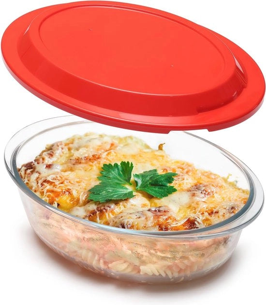 Scatola per forno ovale in vetro borosilicato con coperchio - 2,2 litri