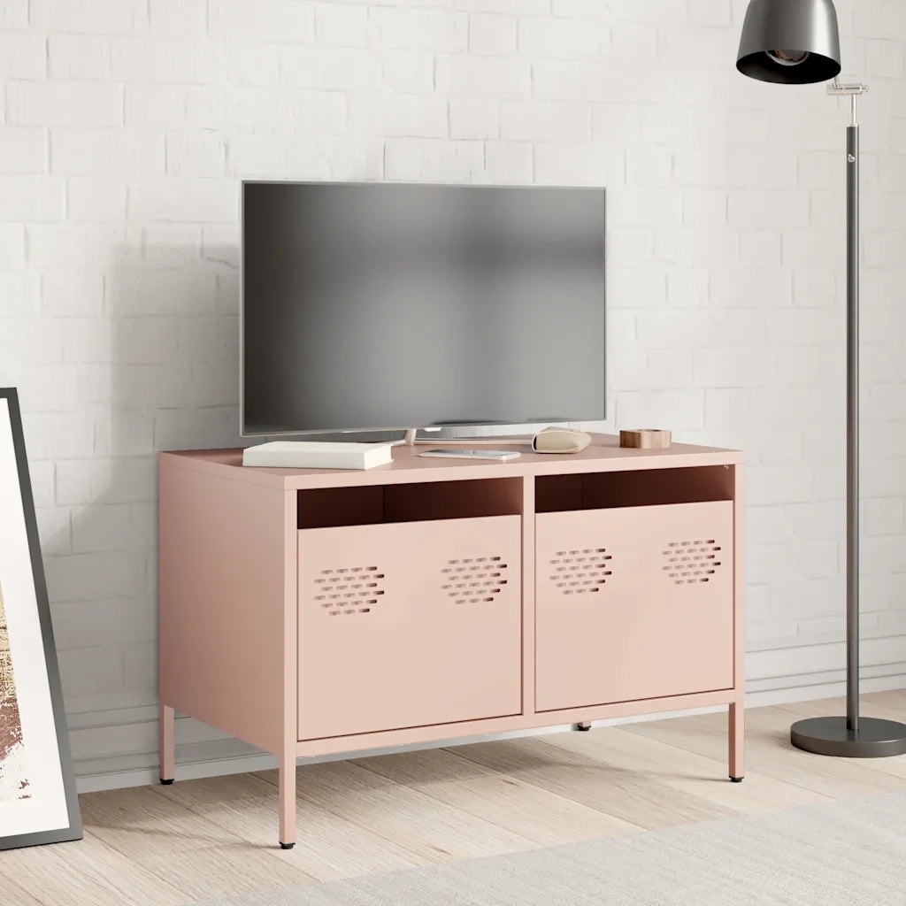 vidaXL Mobile TV Rosa 68x39x43,5cm in Acciaio Laminato a Freddo