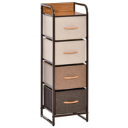 Cassettiera 4 Cassetti in Tessuto e Legno ¨C zephmum ¨C 31x29x99 cm Multicolore