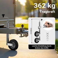 Set per rimorchio con servotimone a ruota, piedi stabilizzatori e cunei 10 pezzi max 362 kg