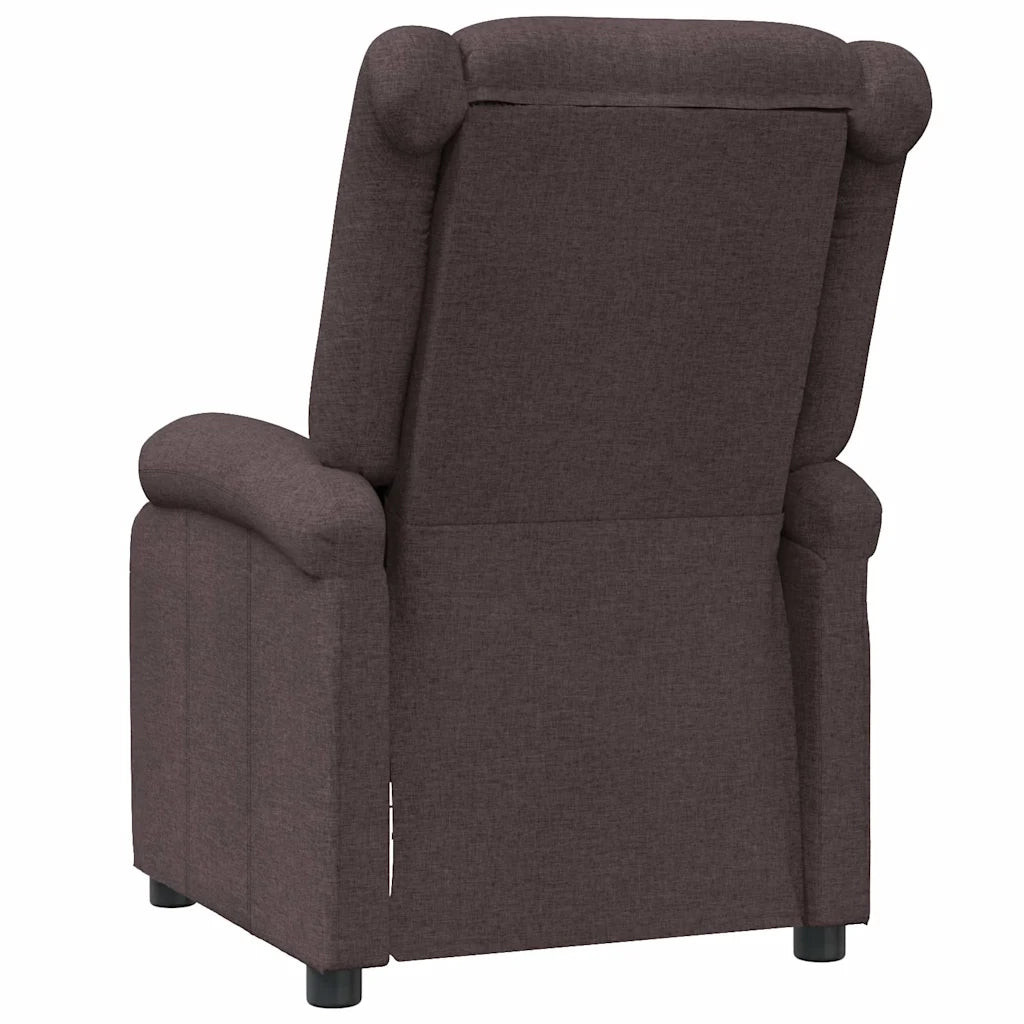 Divano Sedia-Poltrona Reclinabile Marrone Scuro in Tessuto 569557