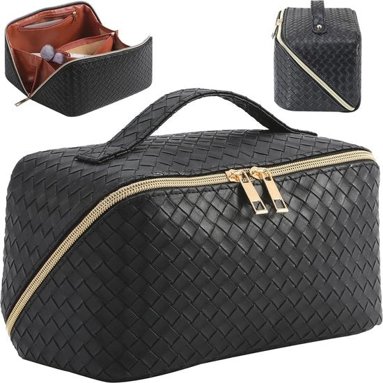 Borsa di Trucco per Donne con Alta Capacità, Borsa di Trucco Impermeabile con Pareti Divisorie, Borsa di Trucco Portatile