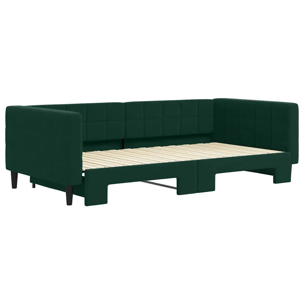Divano Letto con Letto Estraibile-Sofa Letto-Daybed Verde Scuro 100x200cm Velluto 482096