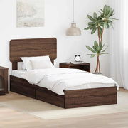 Letto con Contenitore con testiera Rovere Marrone 75 x 190 cm 3412331
