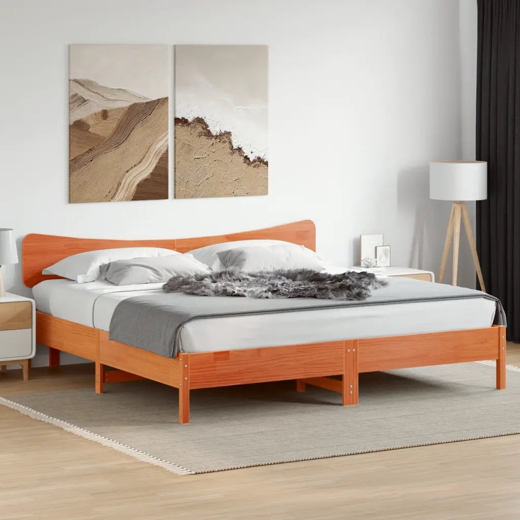 vidaXL Testiera Marrone Cera 180 cm in Legno Massello di Pino