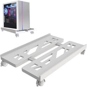 Standarizzatore per PC con ruote, regolabile, in acciaio inossidabile, altezza 19,8-30 cm, dimensioni 40 cm x 20-31 cm