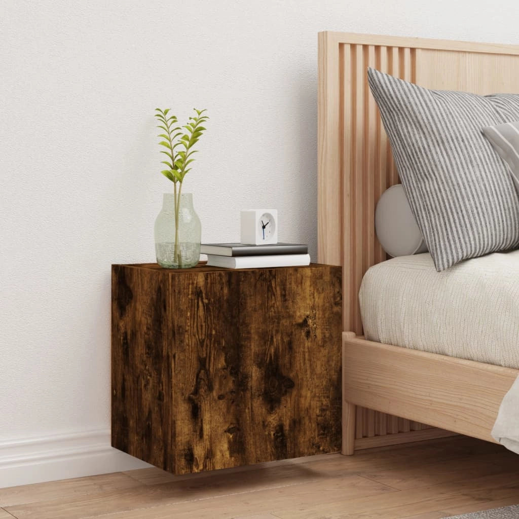 Mobile TV a Parete Rovere Fumo 40,5x30x40 cm Legno Multistratocod mxl 134084