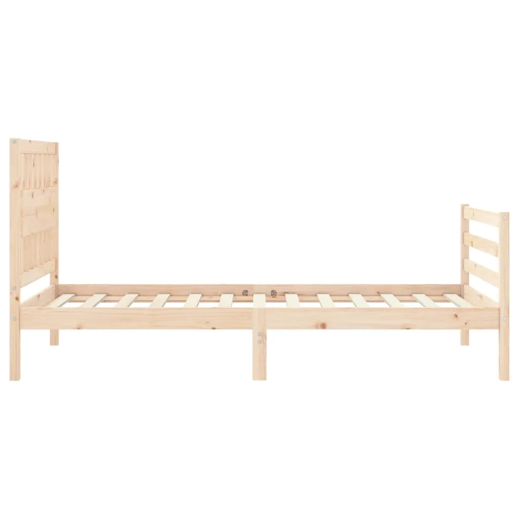 Letto singolo | Letto per adulti | Giroletto con Testiera 100x200 cm in Legno Massello