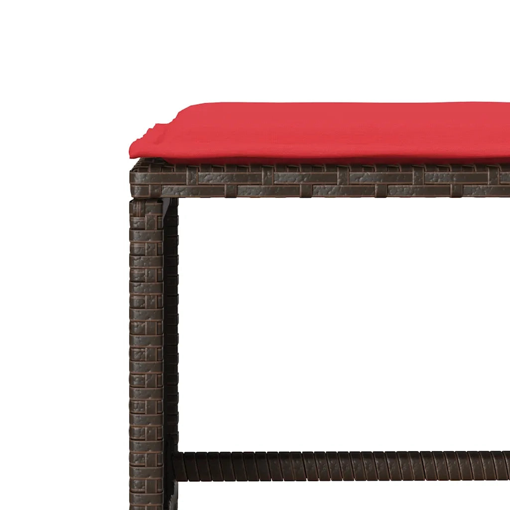Set Divano da Giardino 4 pz con Cuscini Marrone in Polyrattan