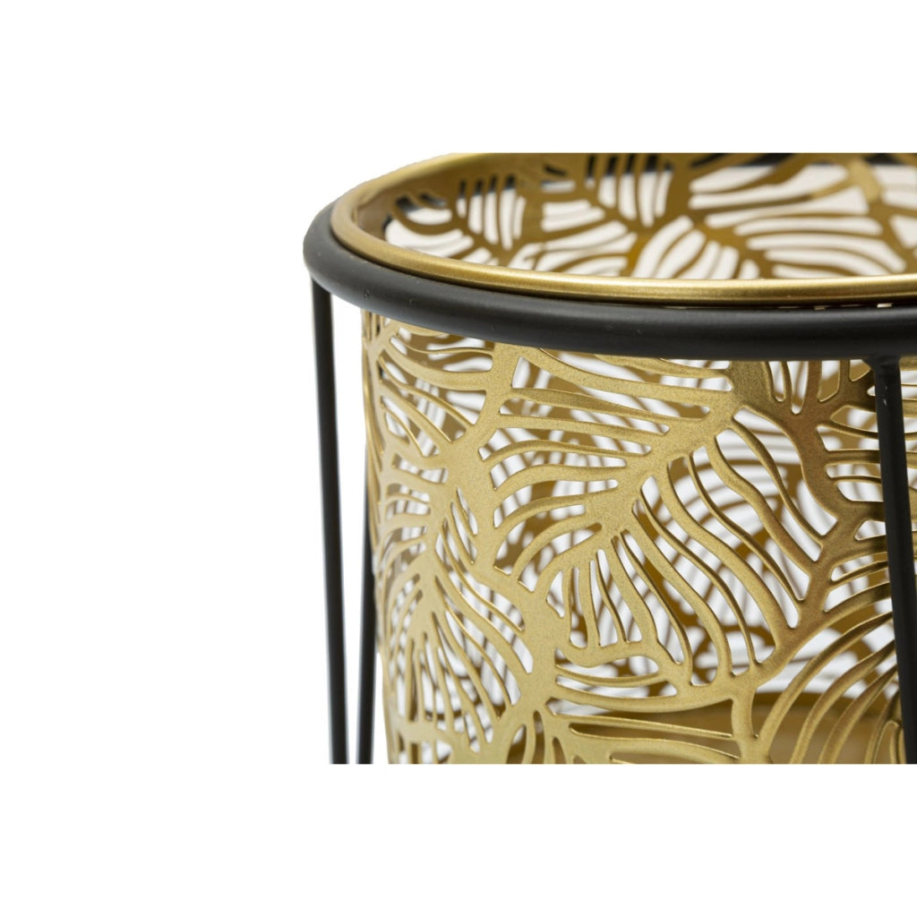 Set di 2 Vasi per Piante VKH399, Oro, Metallo, 21x21x40 cm