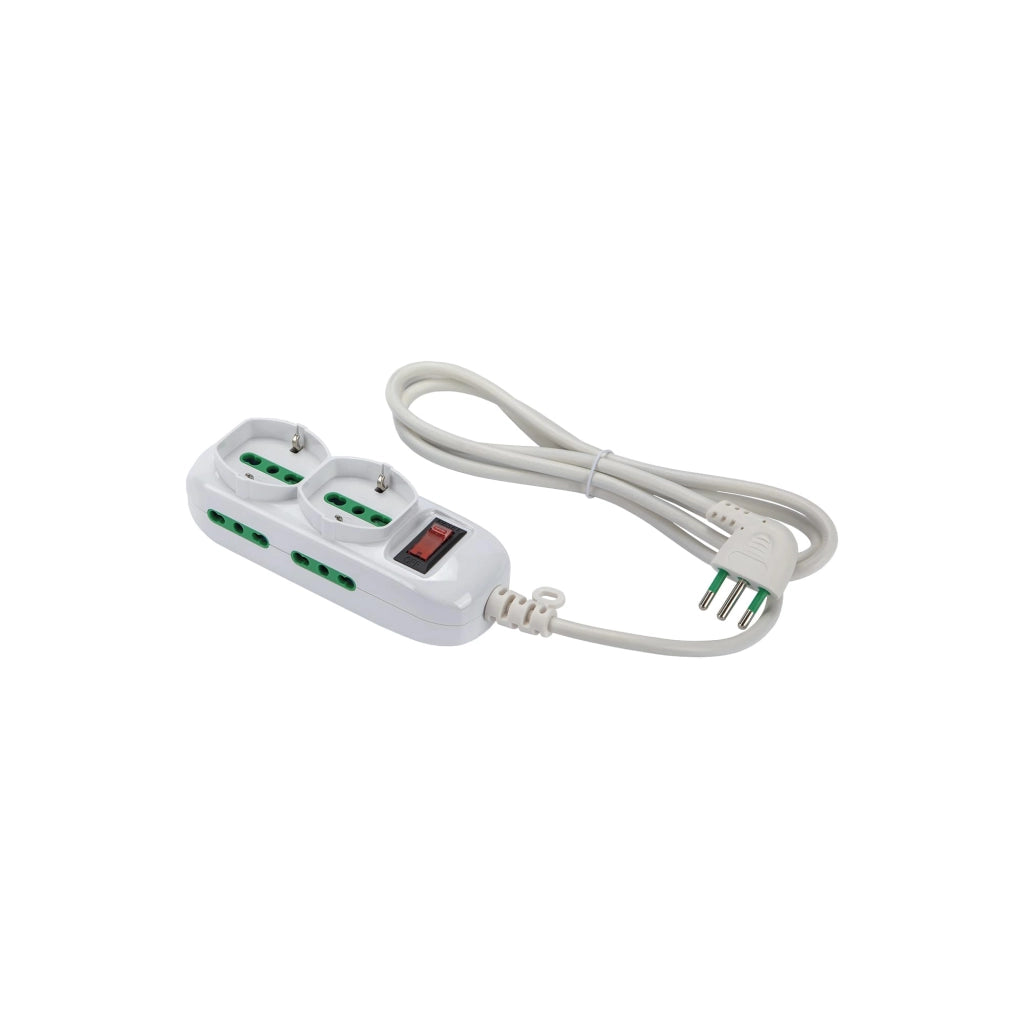 Multipresa Bipasso Schuko con Termico Triax Fme Bianco 2 Pezzi 7403241