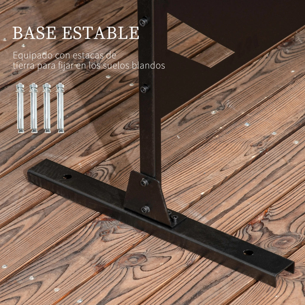 Biombo da Giardino con Foglie di Banana ¨C Minimal ¨C 122x45x198cm Nero