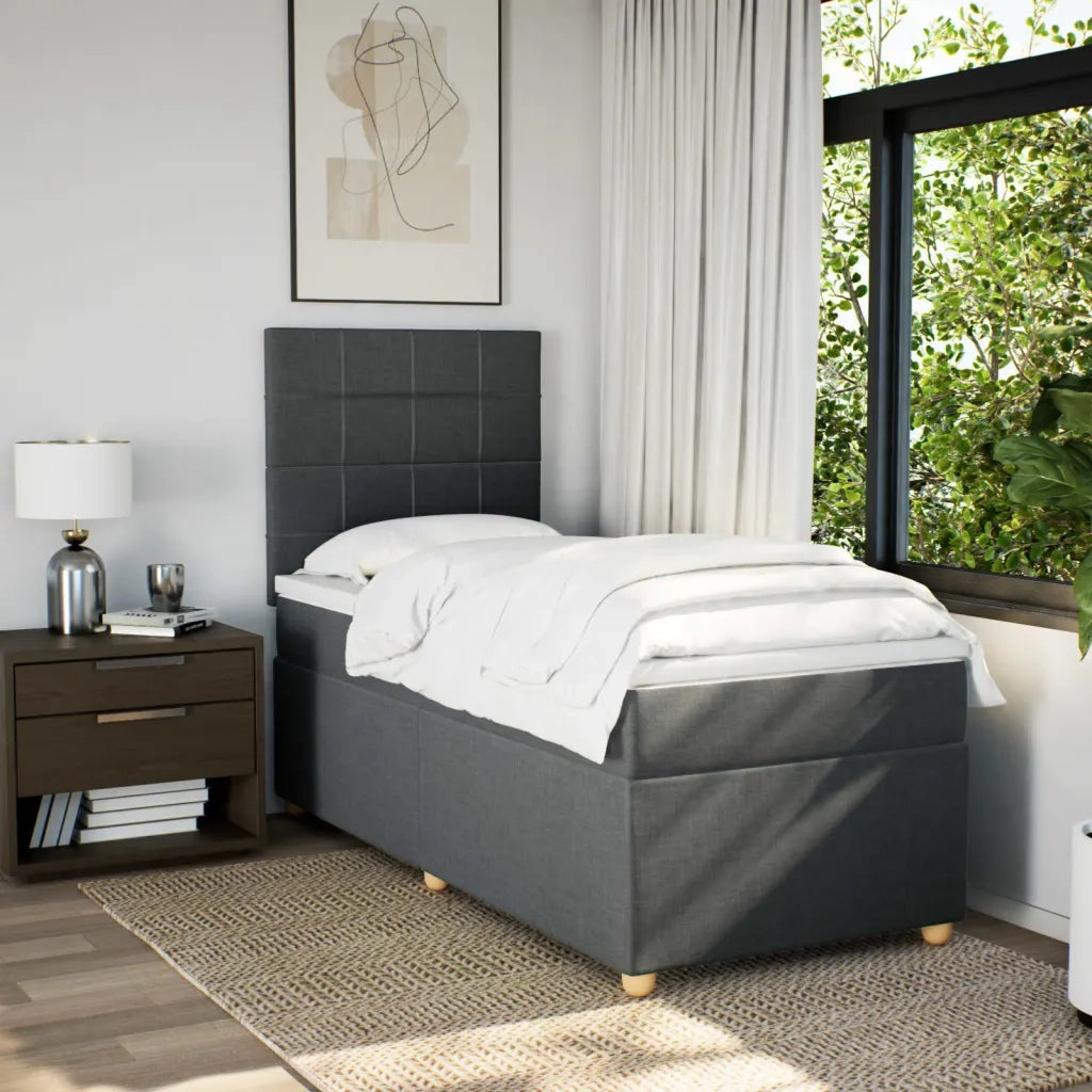 Giroletto a Molle con Materasso Grigio Scuro 80x200 cm Tessuto 3293408