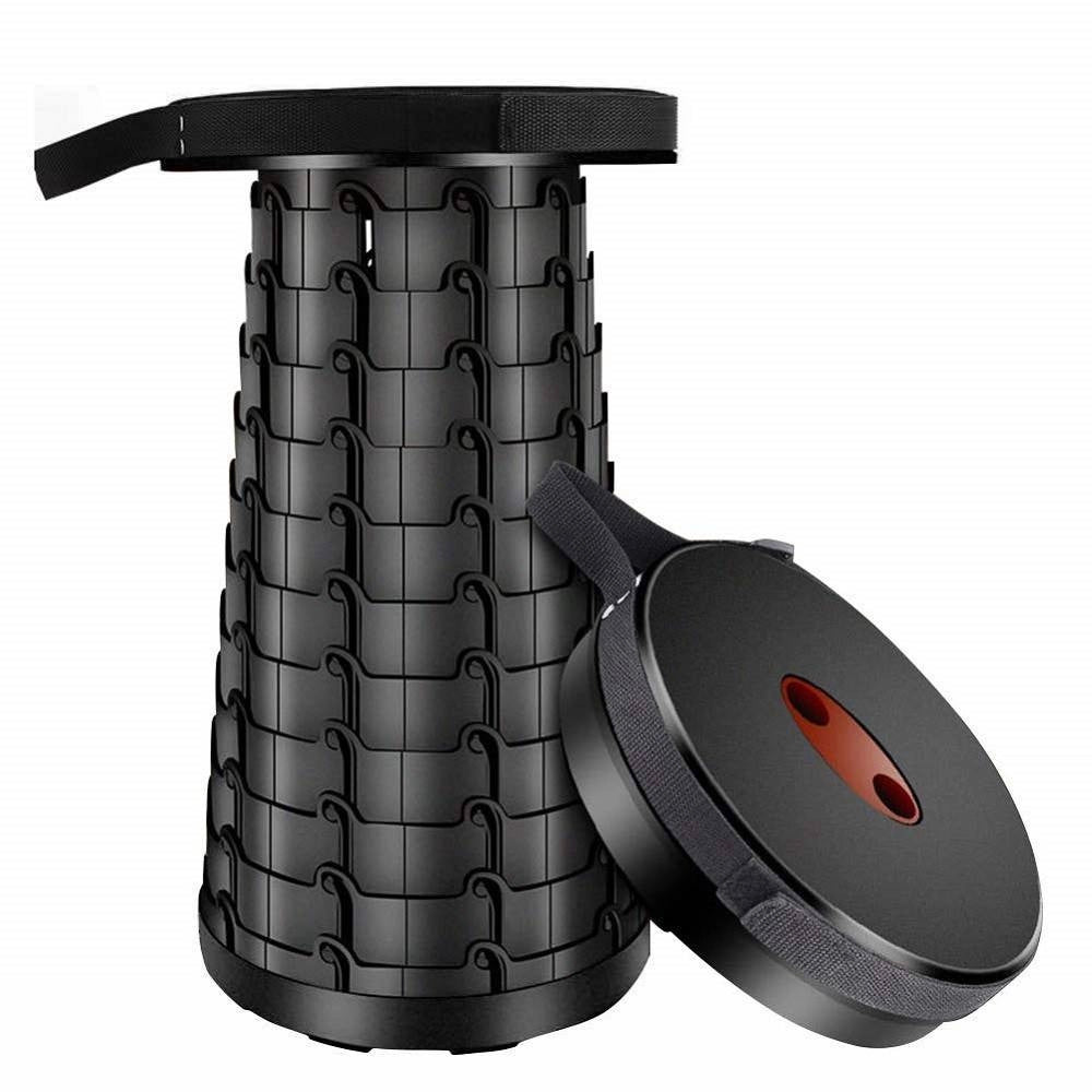 Trade Shop - Sgabello Telescopico Pieghevole Sedia Da Pesca Portatile Compatta Sgabello -