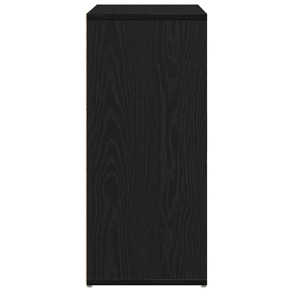 Credenza Rovere Nero 60x31x70 cm in Legno Multistrato