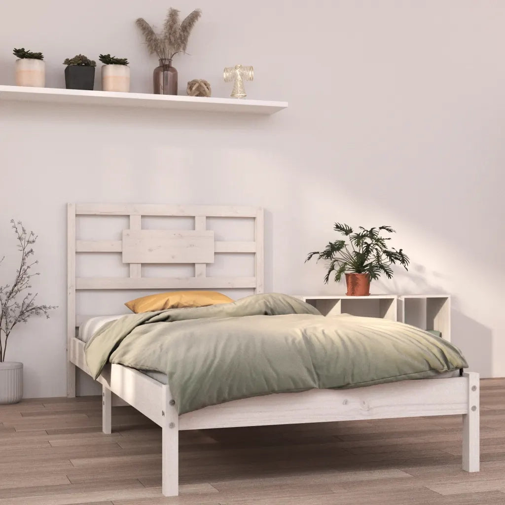 Giroletto-Struttura Letto Bianco in Legno Massello 90x200 cm 688045