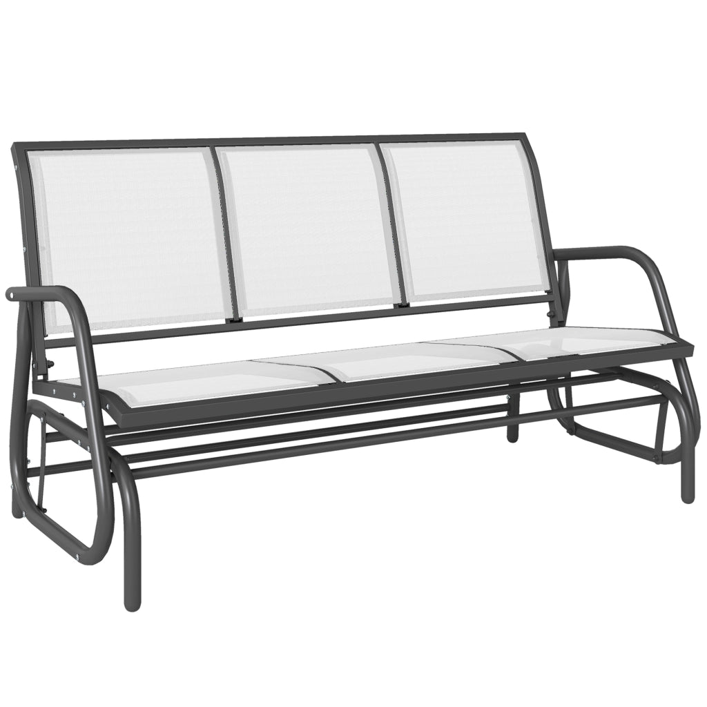 Panchina a Dondolo Giardino 3 Posti ¨C zephmum ¨C Beige 147x70x85