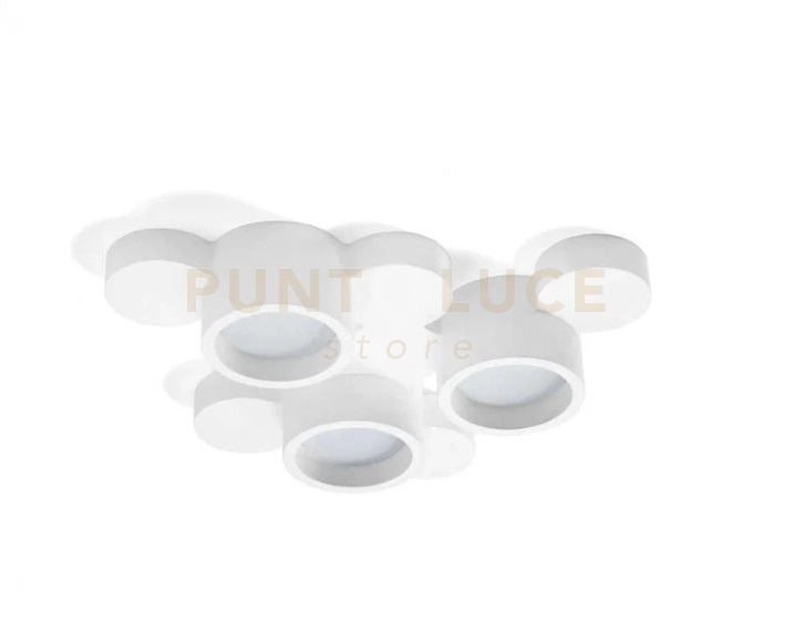 CHIO lampada da soffitto 3 Luci attacco GX53 Forma Tonda in gesso bianco