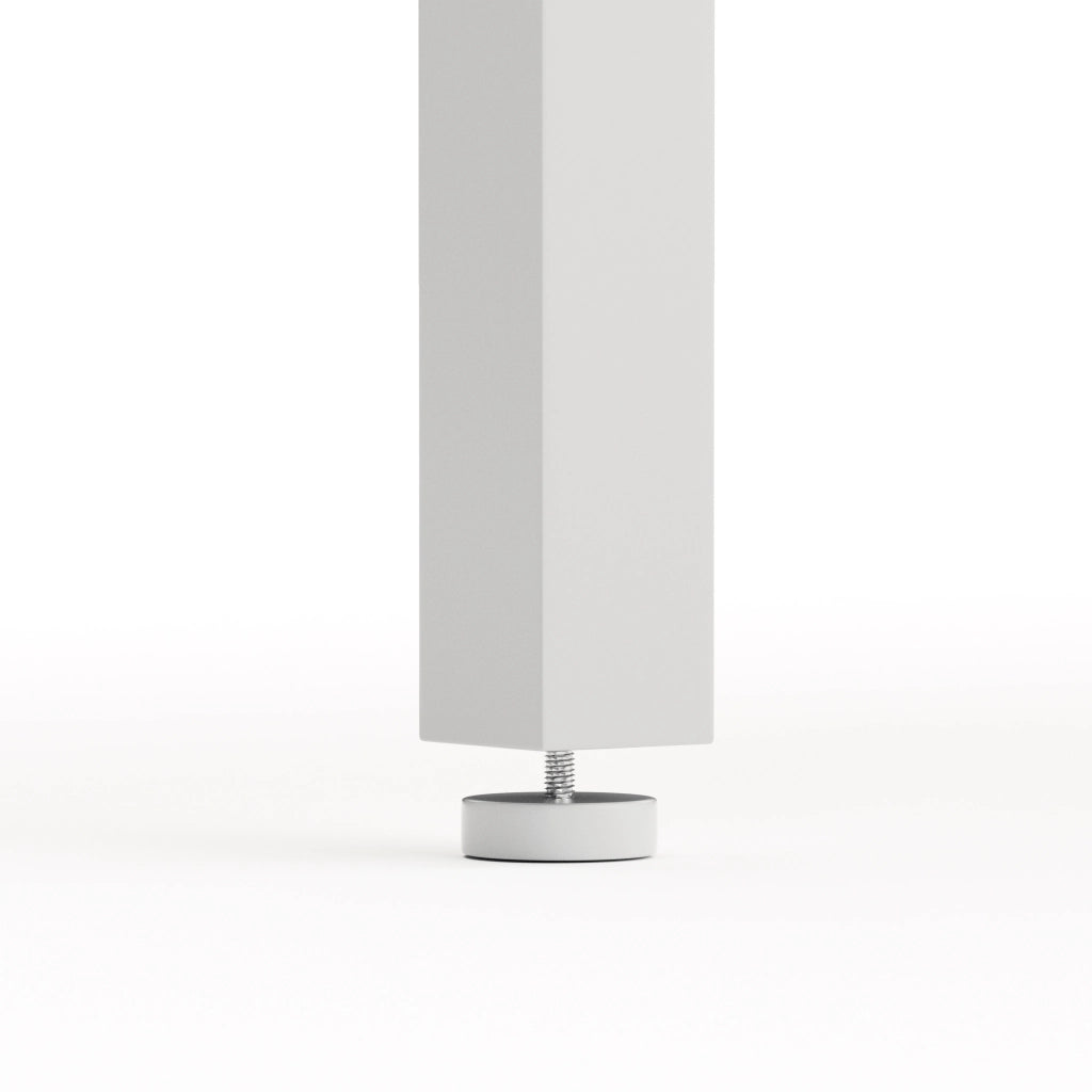 Tavolo da pranzo per 4 persone con 2 panche, stile industriale, per cucina, in truciolare e acciaio, naturale e bianco, 110 × 60 × 75 cm
