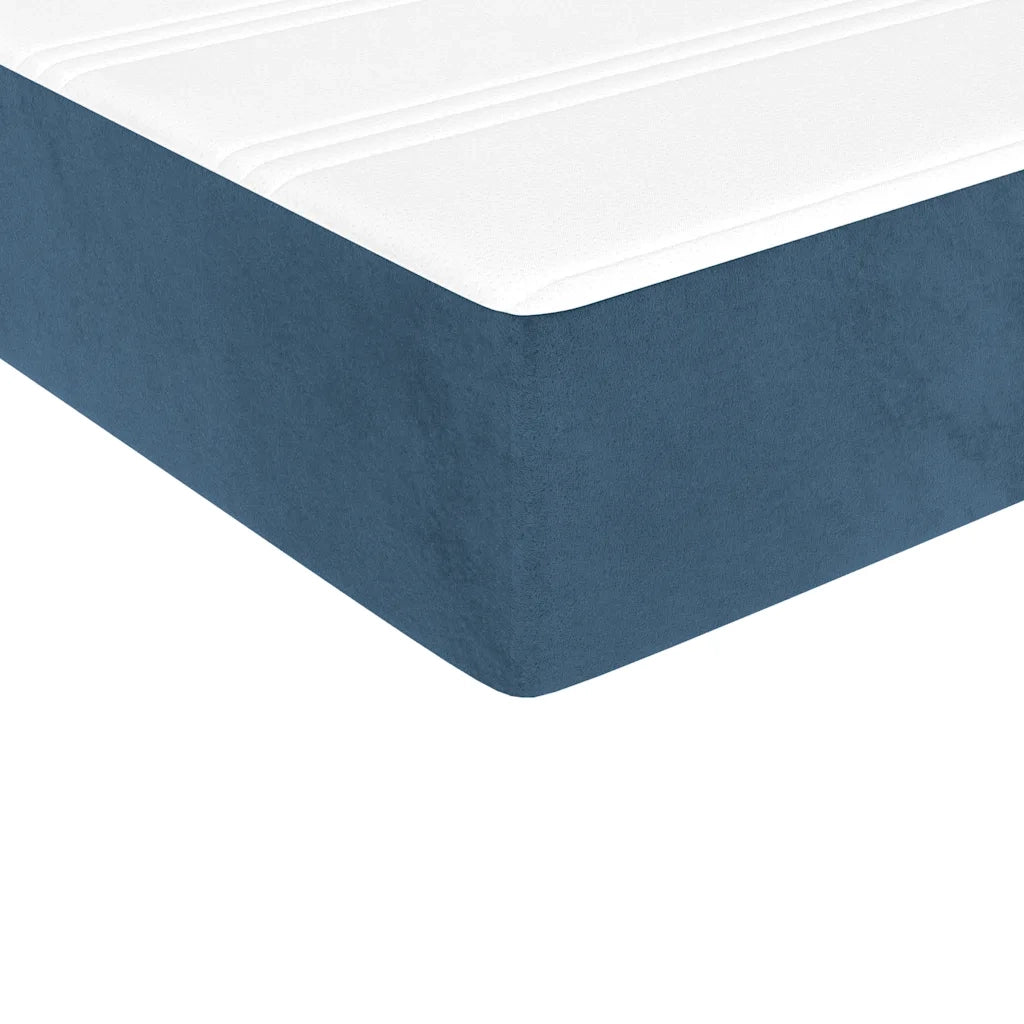 Materasso a Molle-Materasso per letto Blu Scuro 100x210x20 cm in Velluto