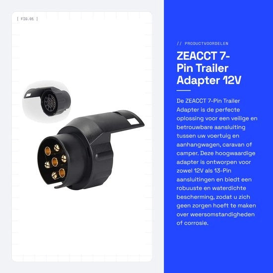 Adattatore per Caravan 7-Pin 12V - Presa Impermeabile per Caravan e Camper