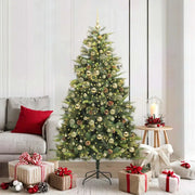 Albero di Natale artificiale pieghevole con coni Verde 180 cm 3395093