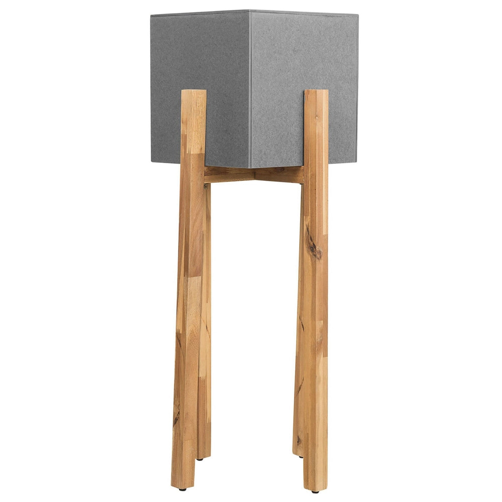 Fioriera in Cemento Sintetico colore Grigio Base in Legno Quadrata 30 x 30 cm esterno giardino