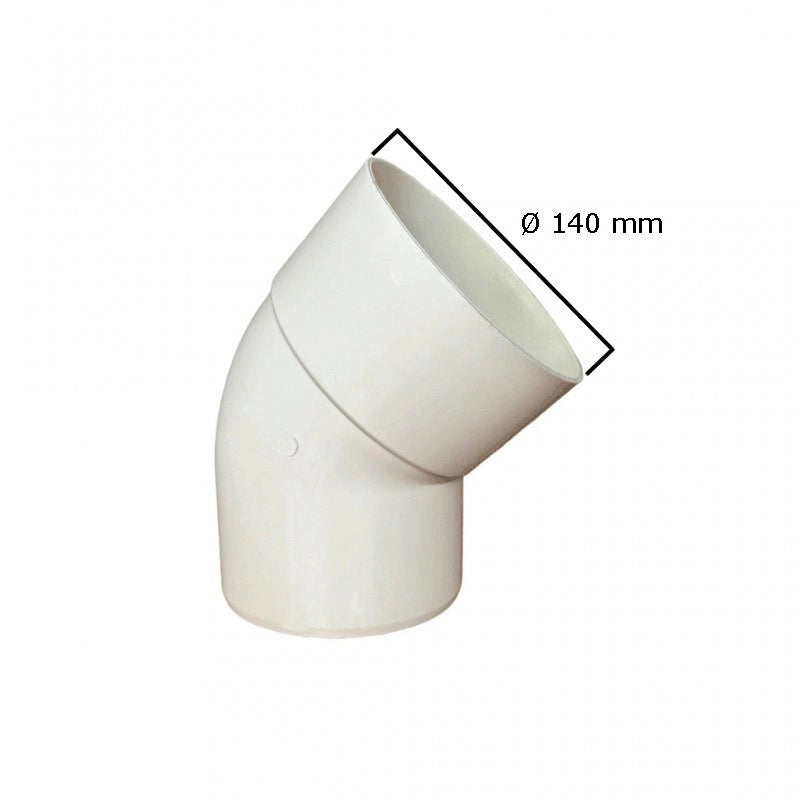 Curva 45° in pvc : Colore - Avorio, Diametro - 140