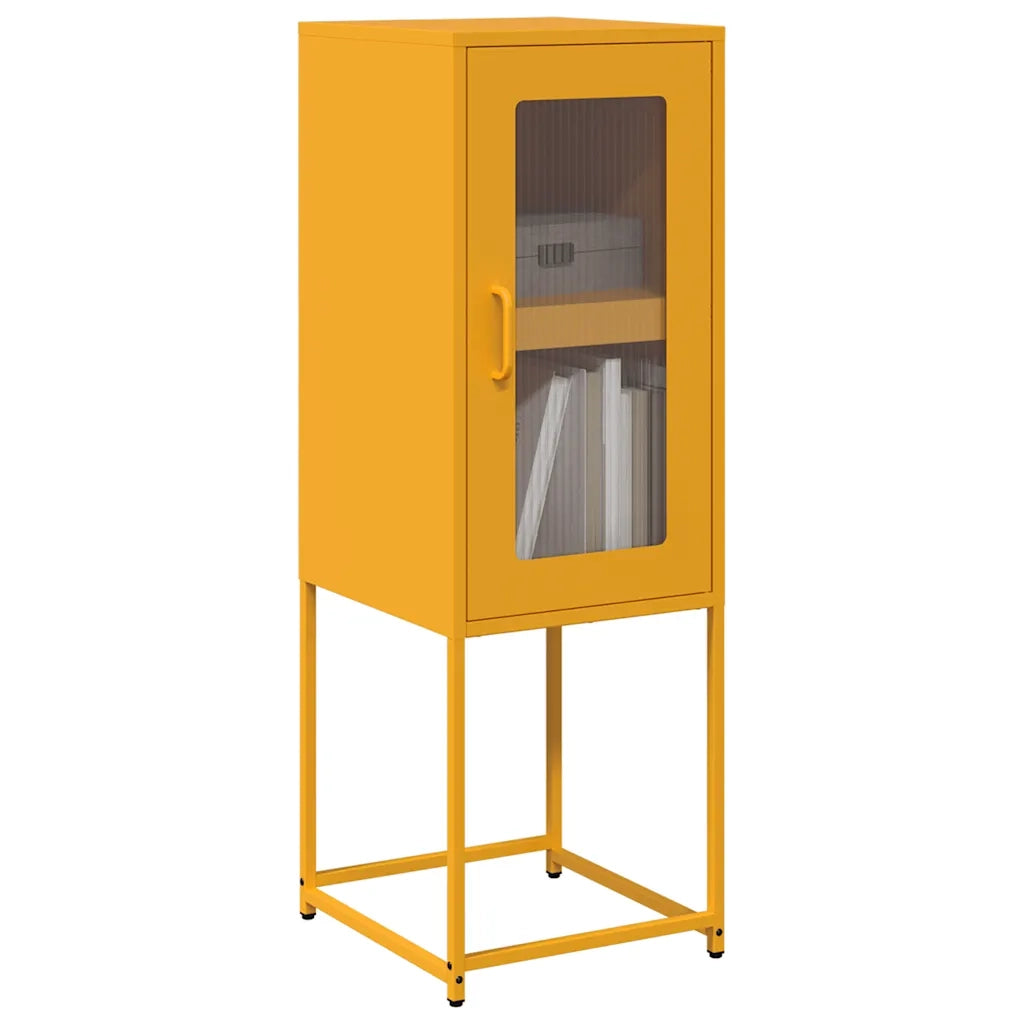 Credenza-Buffet-Armadio da cucina Giallo Senape 36x39x107 cm Acciaio Laminato a Freddo